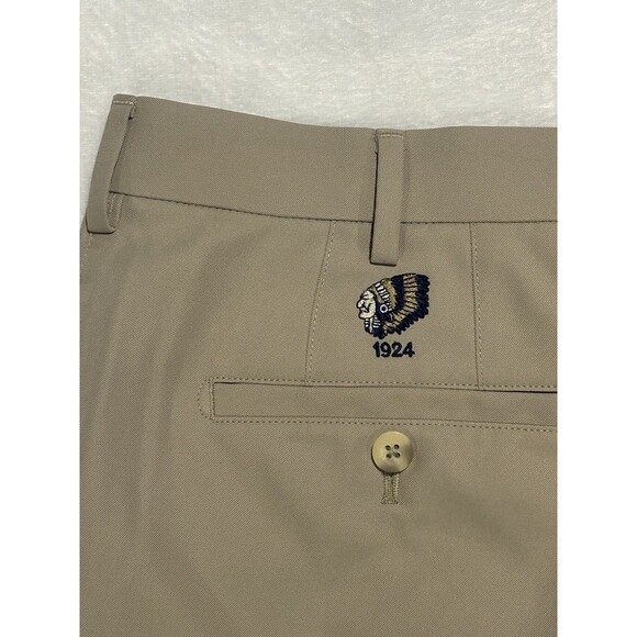 Peter Millar Crown Sport Golf Shorts Mens Size 36x8 Khaki Beige Indian Head Logo - Picture 3 of 8